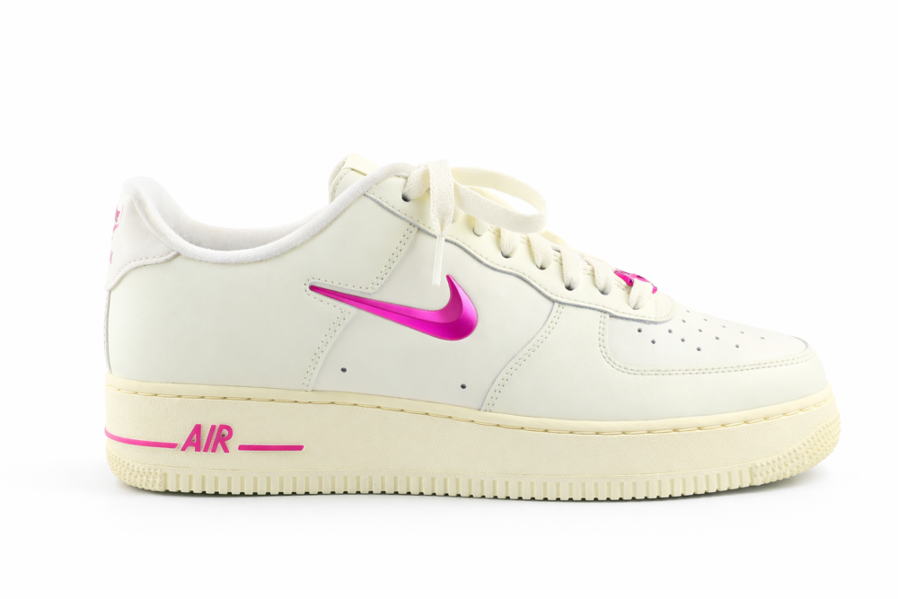 Nike Air Force 1 with pink accents